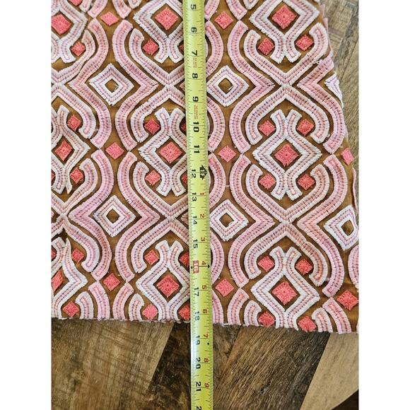 Anthropologie Geometric Linen Tapestry Midi Pencil Skirt Women's Size 12 Boho - Picture 6 of 7